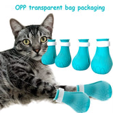 1 Set of 4 Adjustable Anti-Scratch Cat Paw Protector Boots for Groomingbathing,Protect Your Furniture and Skin from Cat Claws