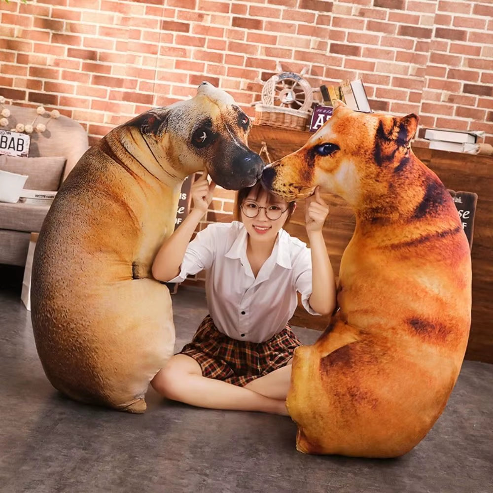 Soft Lifelike 3D Dog Cushion Pillow 