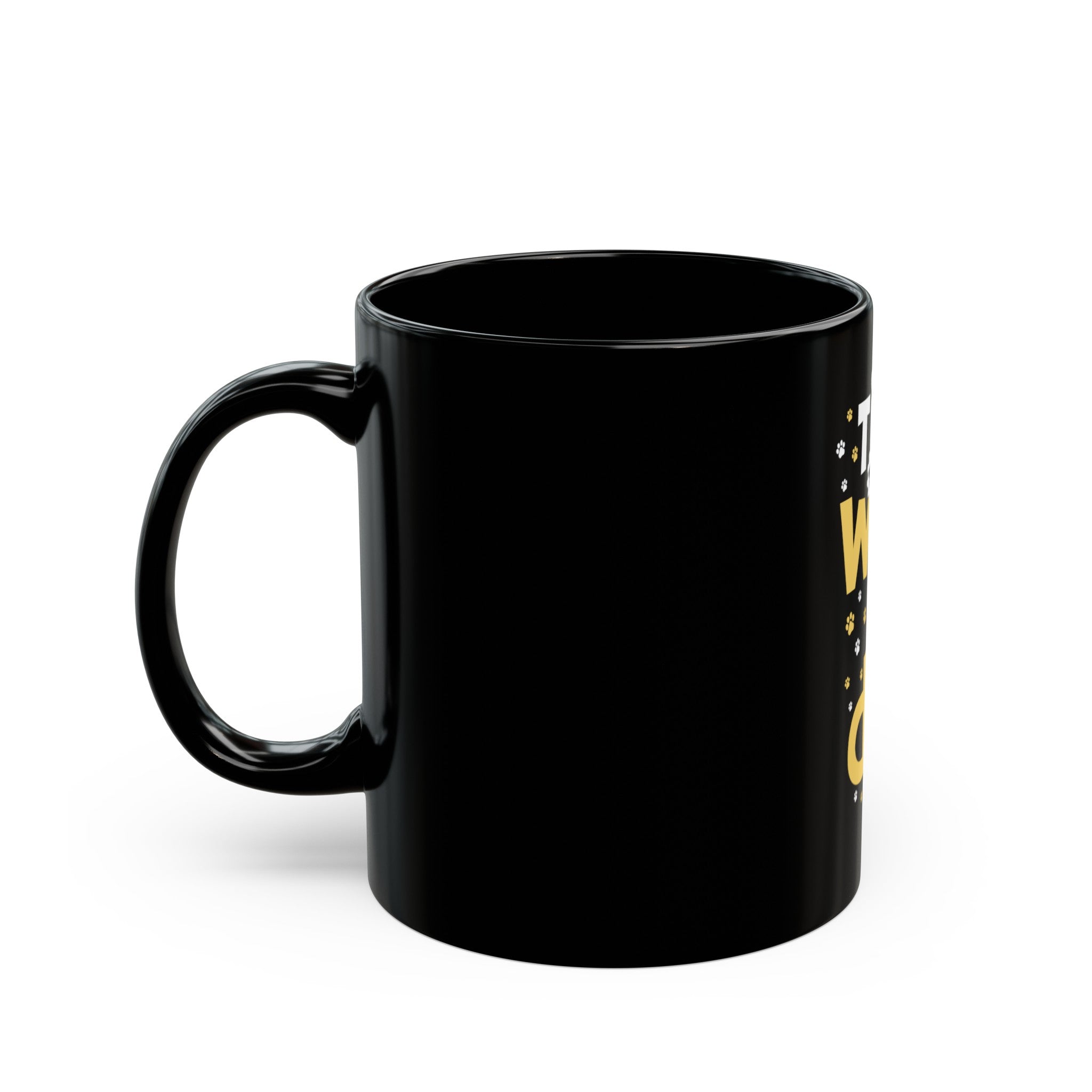 Time To Walk The Dog-Black Coffee Mug
