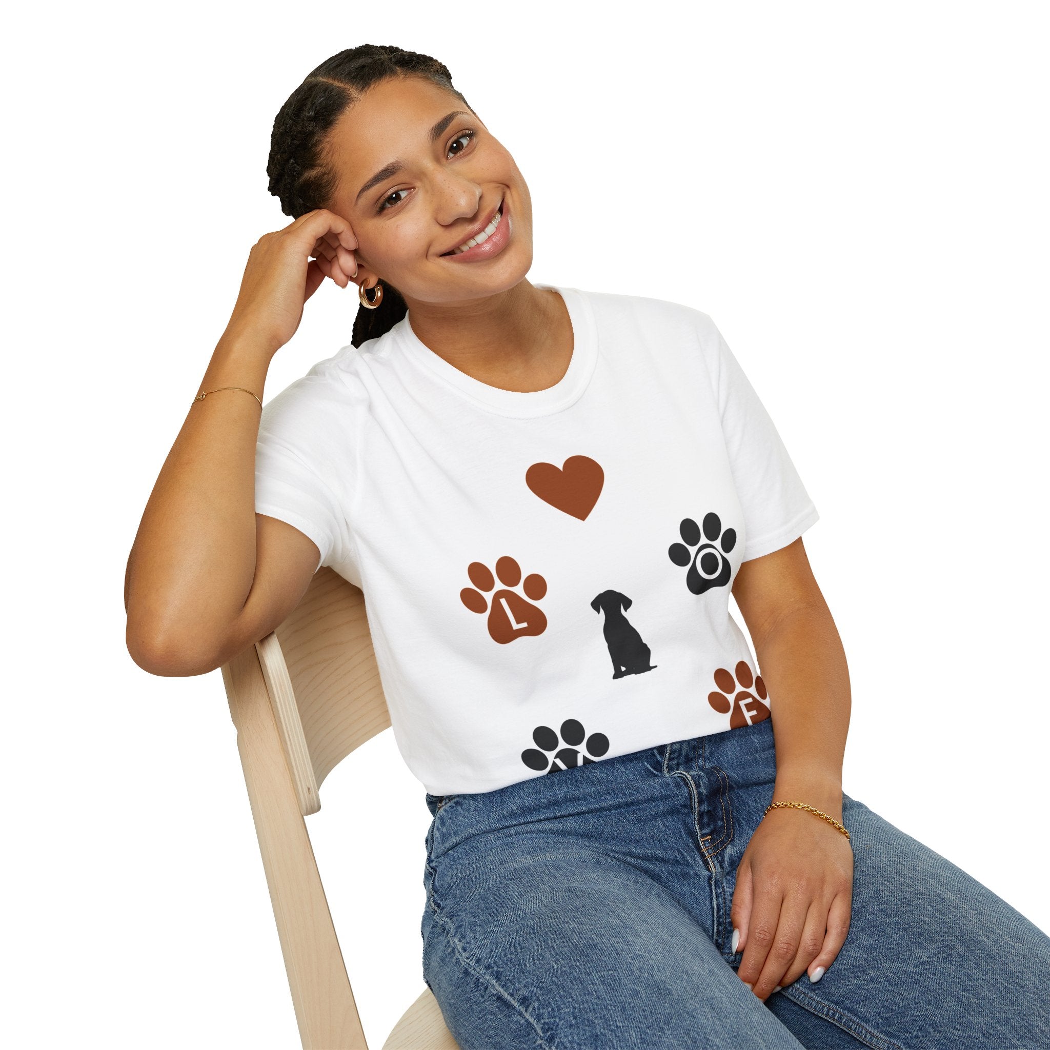 Dog Love Design Unisex White T-Shirt