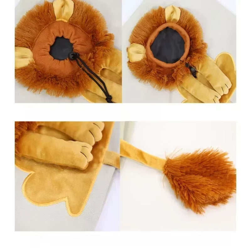 Small Lion Cat Bag Shoulder Bag Diagonal Cross Handbag Small Kind Dog Animal Cartoon Canvas Pet Bags Ladies' and Children'S Bags