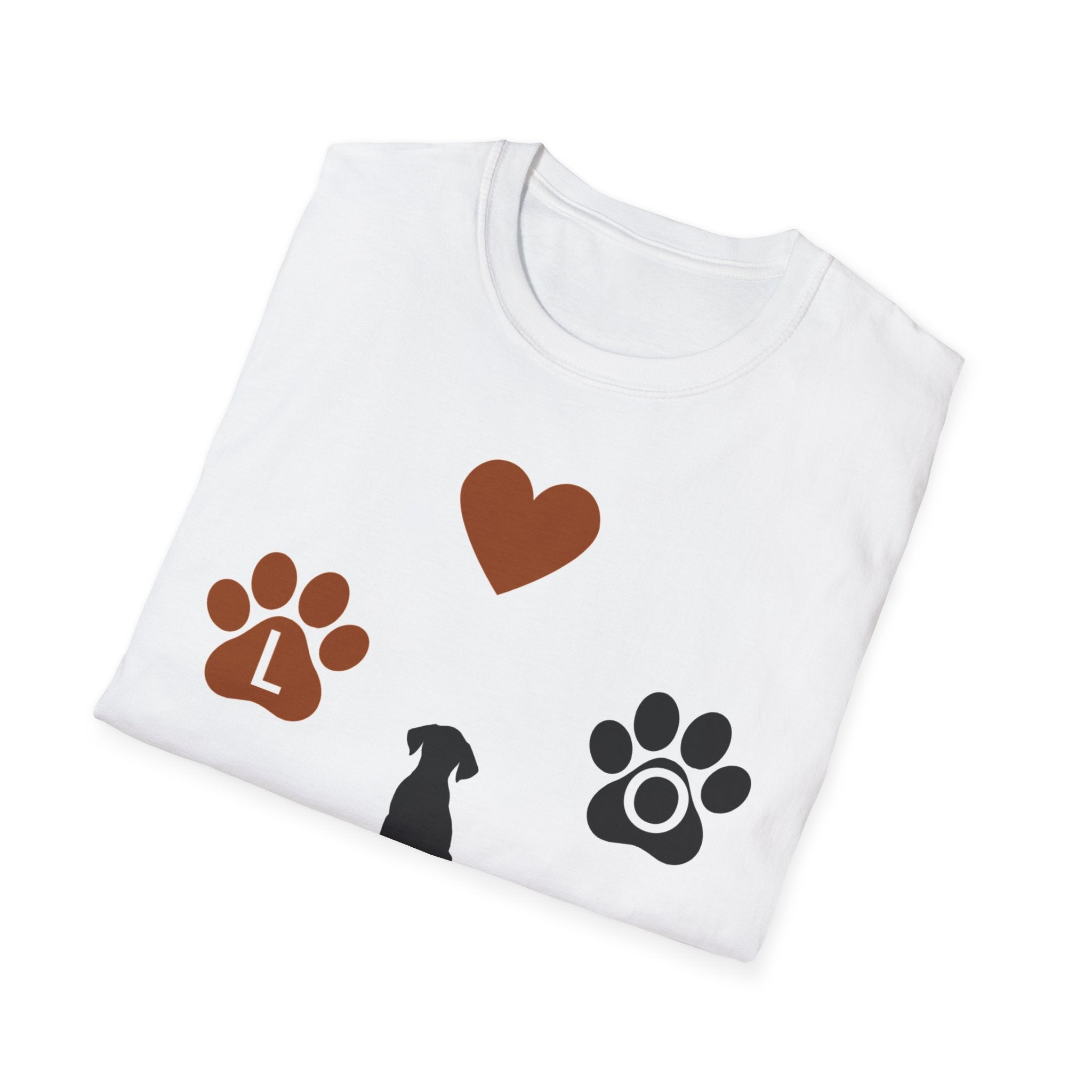 Dog Love Design Unisex White T-Shirt