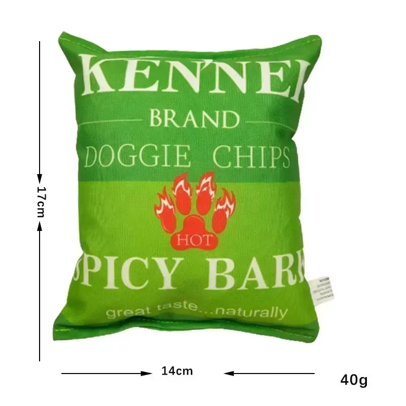 Potato Chip Bag Funny Dog Toys Plush Squeaker Food Toy for Small Medium Dogs Interactive Squeaky Chew Puppy Toys