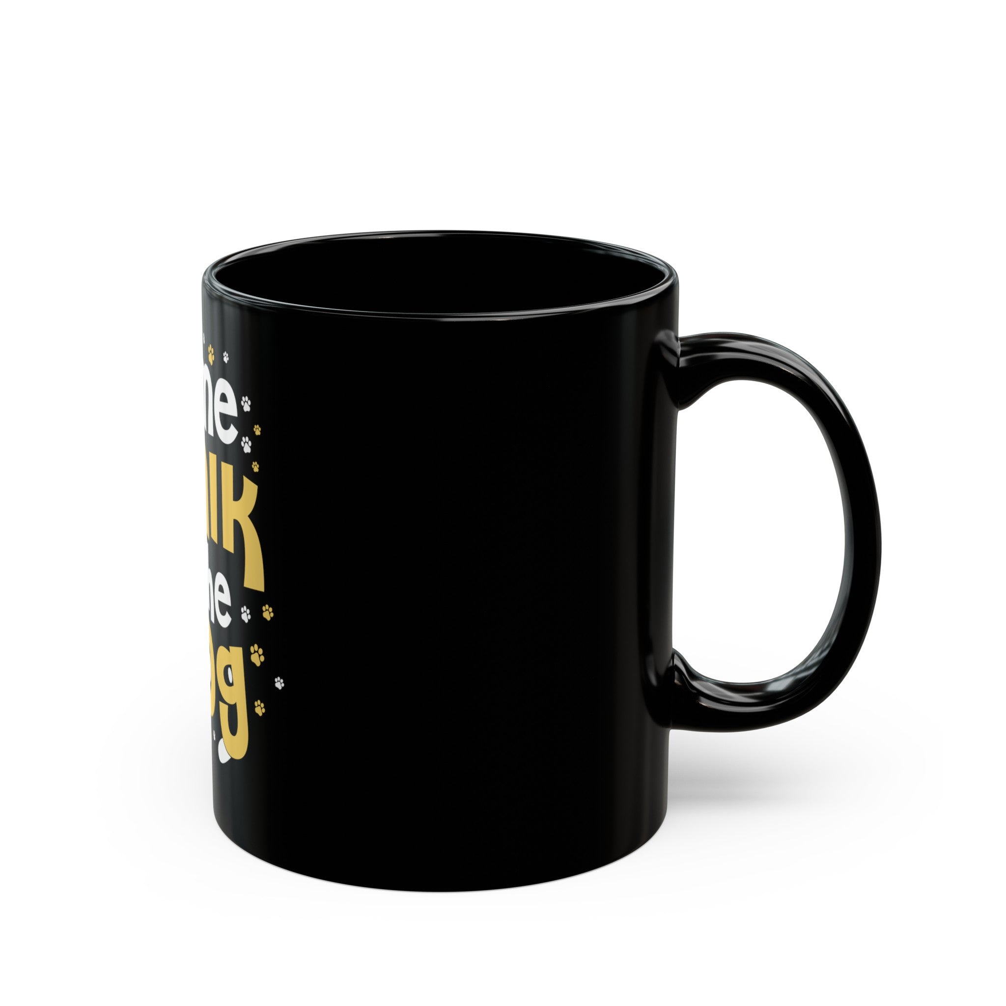 Time To Walk The Dog-Black Coffee Mug