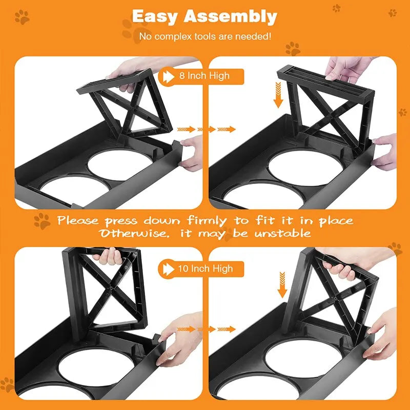 Adjustable Stainless Steel Dog Feeding Bowl 