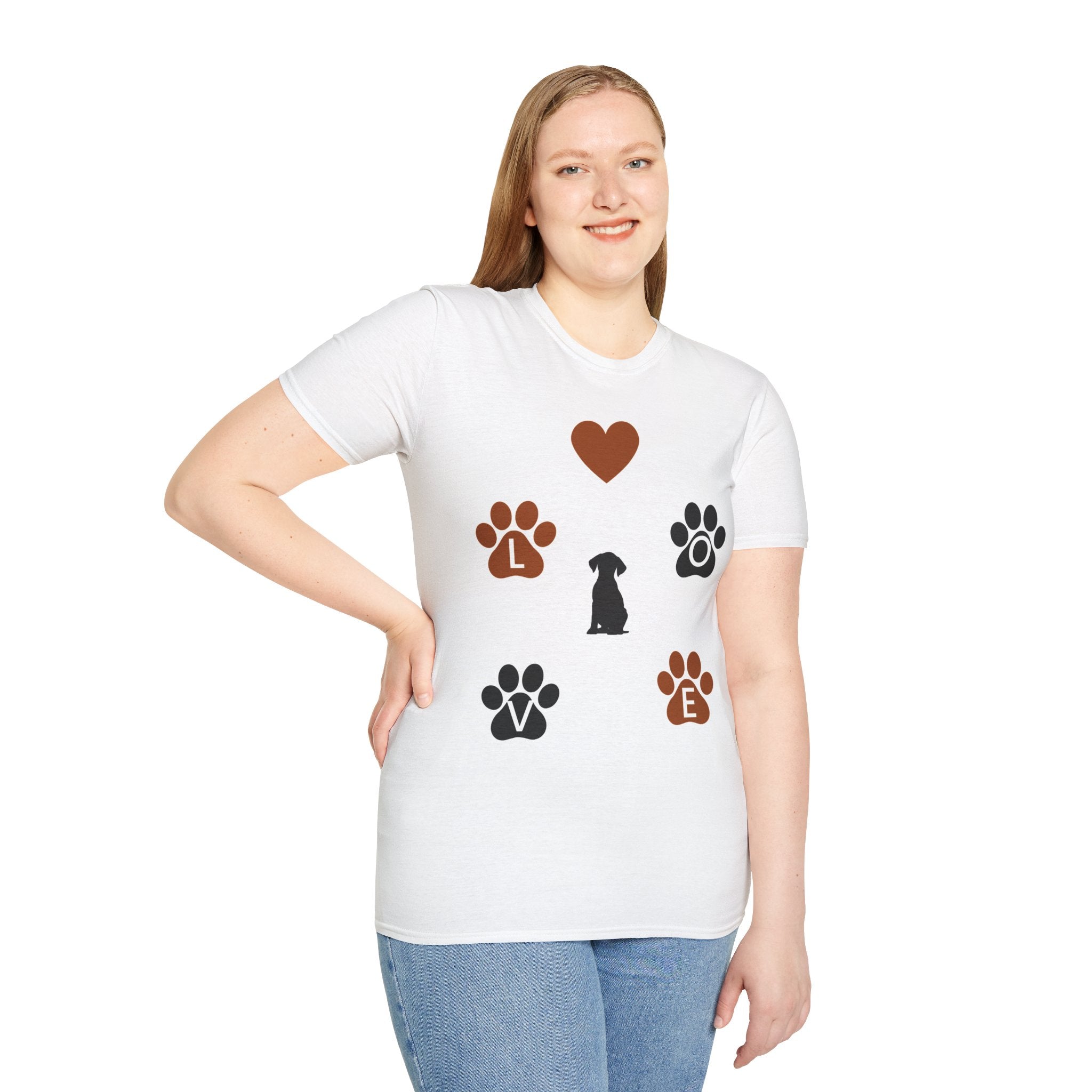 Dog Love Design Unisex White T-Shirt