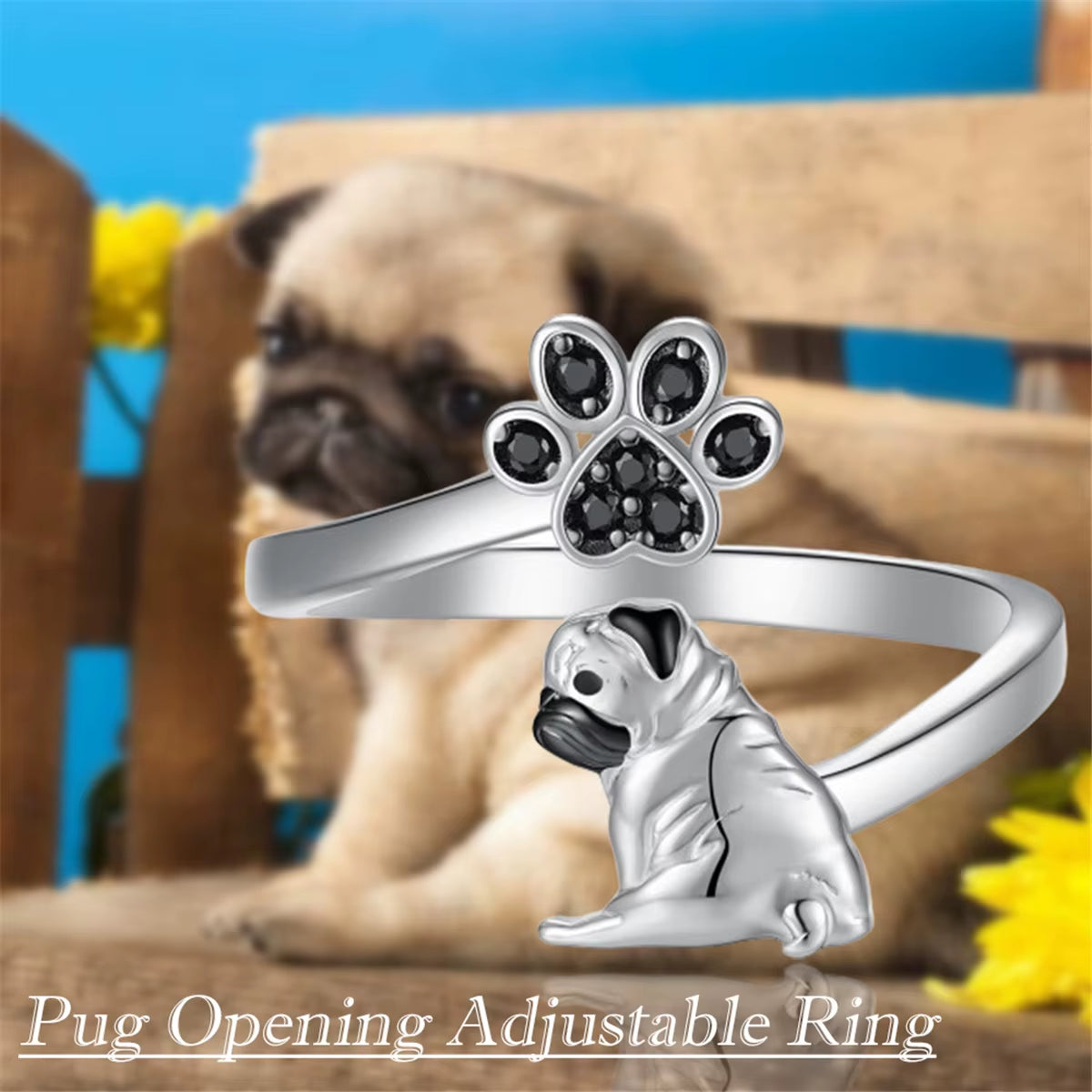 Cute, Creative & Stylish Dog Pug Ring  