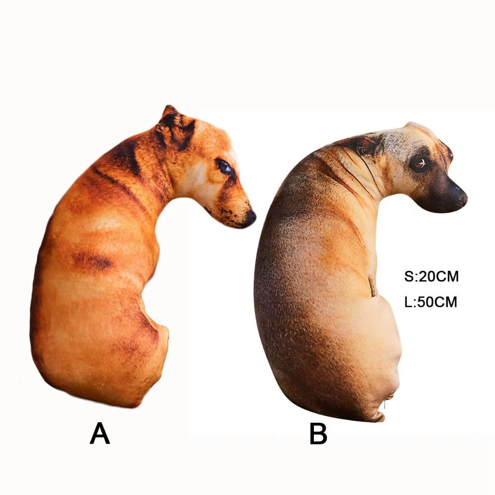 Soft Lifelike 3D Dog Cushion Pillow 