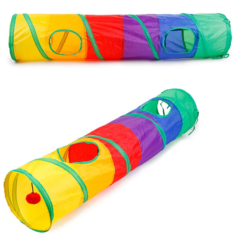 Fun Interactive Rainbow Tunnel Cat Toy 