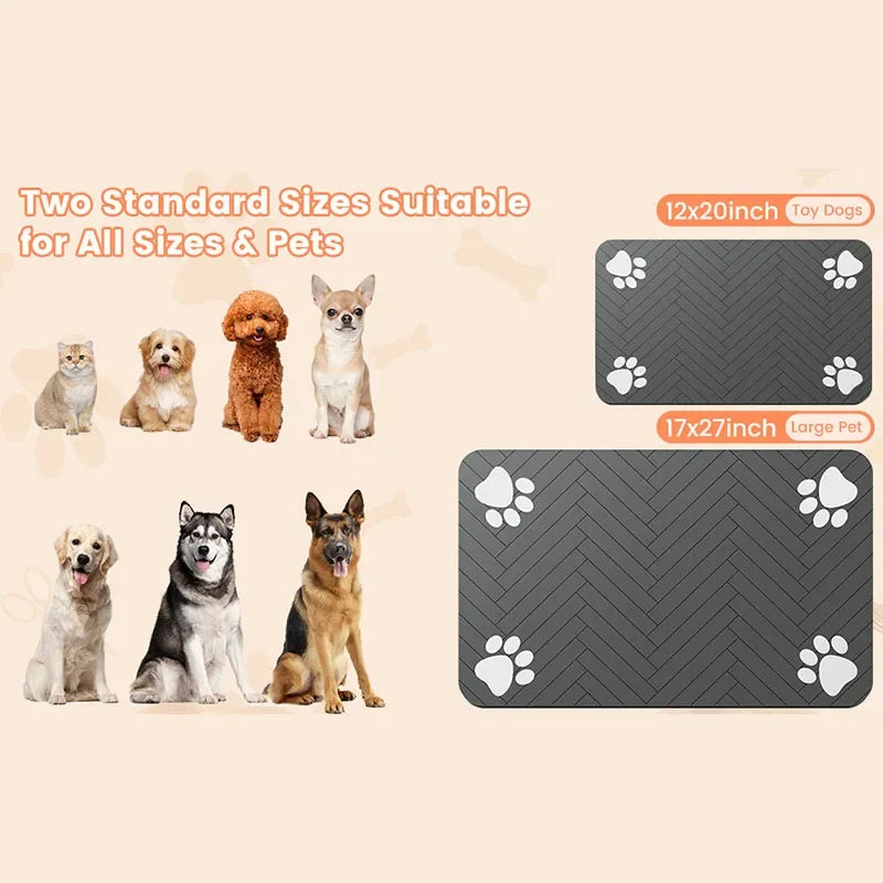Pet Placemat Dog Food Bowl Mat Drinking Feeding Placemat for Dog Cat Quick Dry Mat Waterproof Pet Bowl Pad Feeder Mats