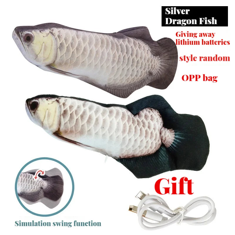 Cat Toys Electric Fish with USB Charging Built-In Lithium Battery Simulation Realistic Pet Molar Interactive Toys Pet Supplies
