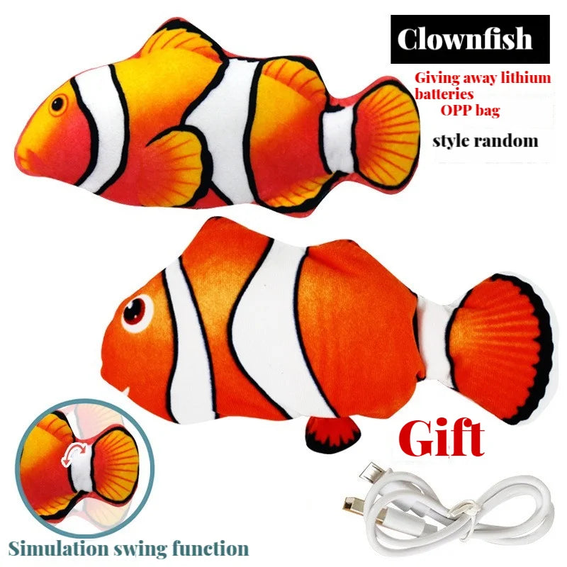 Cat Toys Electric Fish with USB Charging Built-In Lithium Battery Simulation Realistic Pet Molar Interactive Toys Pet Supplies