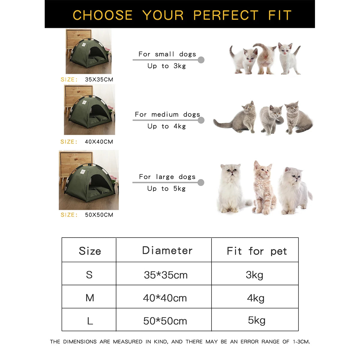Stylish Cozy Winter Cat Tent Bed 