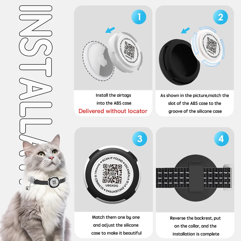 GPS Tracker Cat Collar with Airtag &  Case