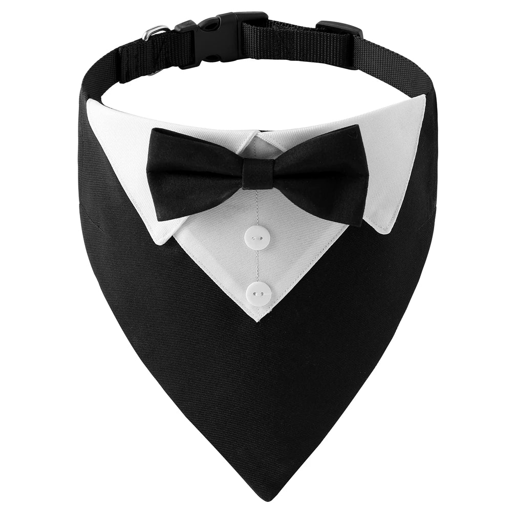 Stylish & Funny Dog Bow Tie Collar Tuxedo 