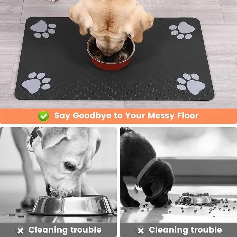 Pet Placemat Dog Food Bowl Mat Drinking Feeding Placemat for Dog Cat Quick Dry Mat Waterproof Pet Bowl Pad Feeder Mats