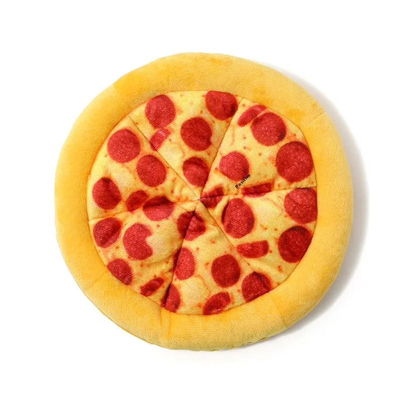 Fake Pizza Chewable Dog Plush Toy 
