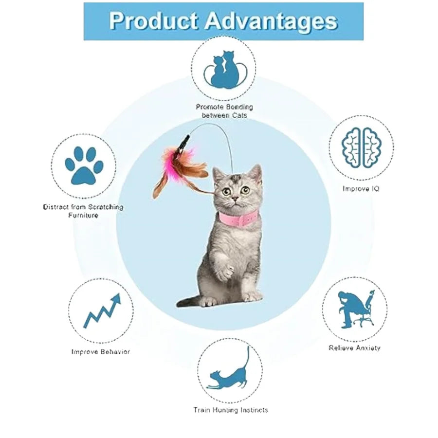 Fun Interactive Cat Collar Toy Feather