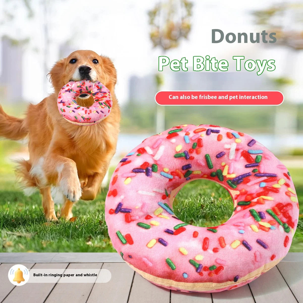 Fake Pizza Chewable Dog Plush Toy 