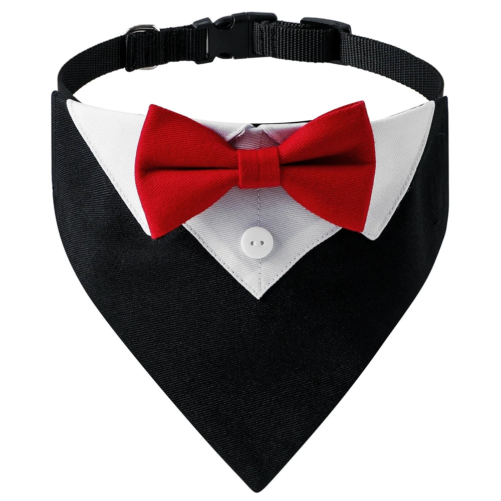 Stylish & Funny Dog Bow Tie Collar Tuxedo 