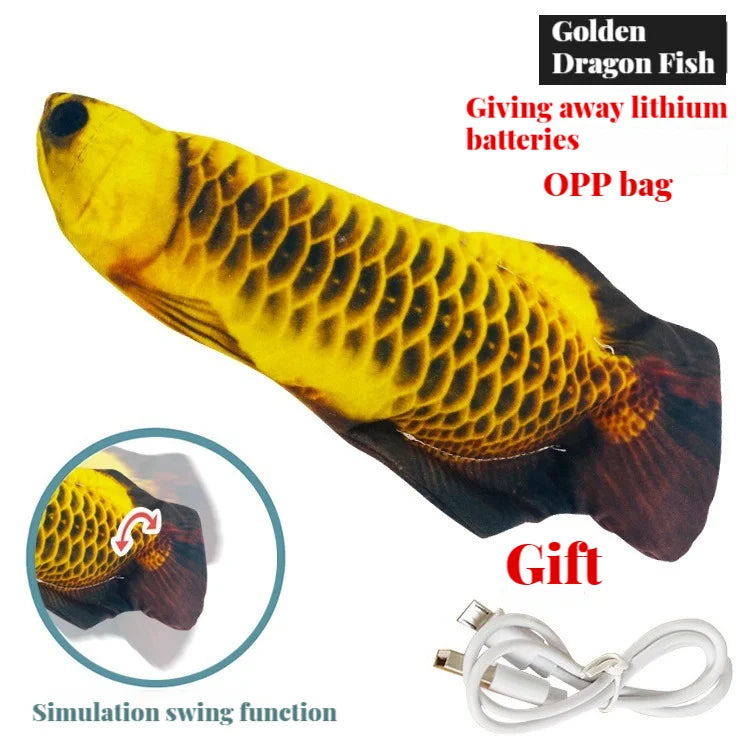 Cat Toys Electric Fish with USB Charging Built-In Lithium Battery Simulation Realistic Pet Molar Interactive Toys Pet Supplies