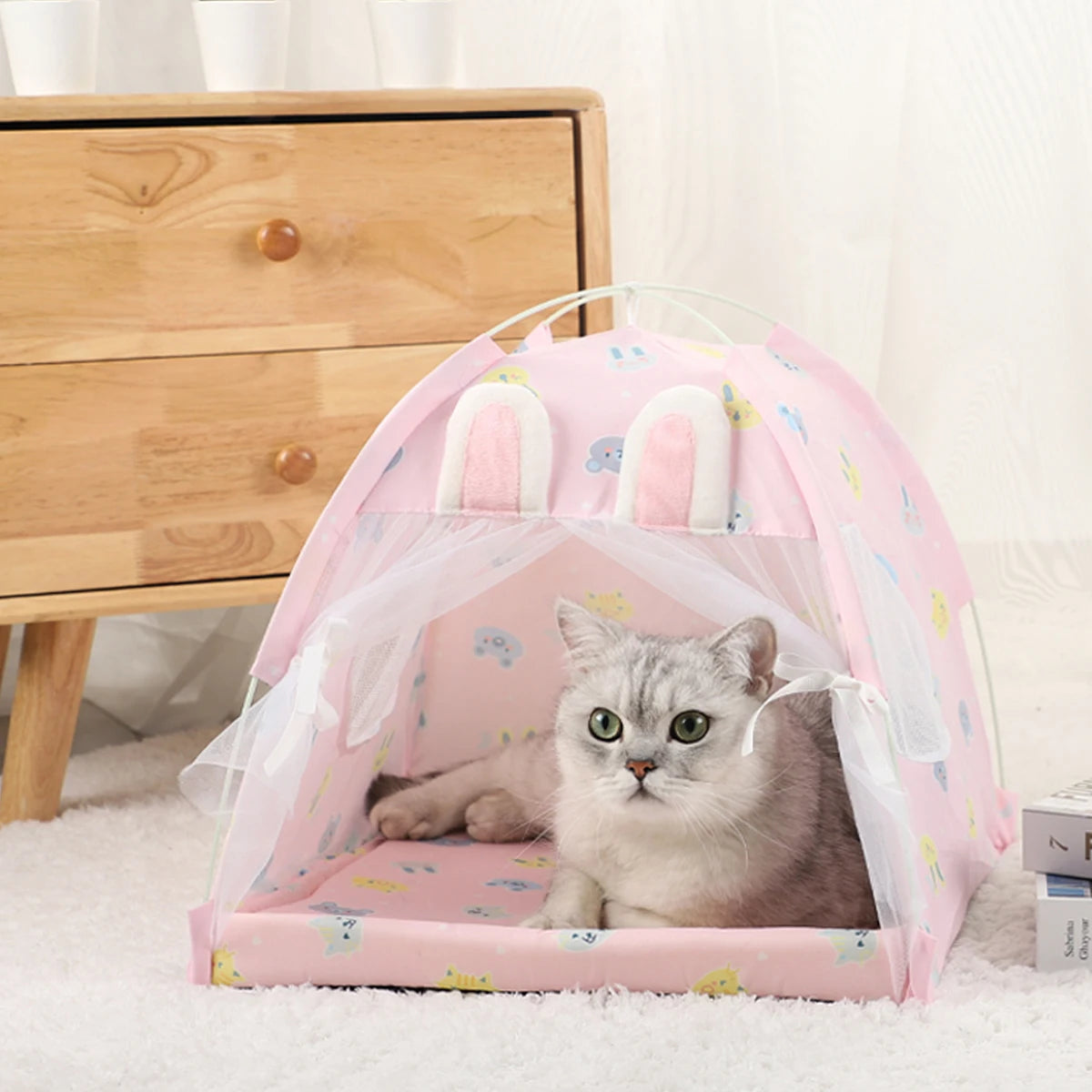Stylish Cozy Winter Cat Tent Bed 