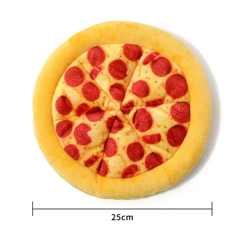 Fake Pizza Chewable Dog Plush Toy 