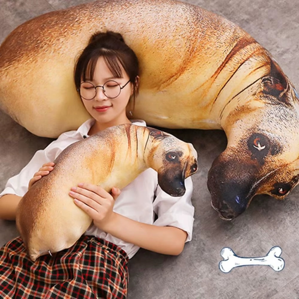 Soft Lifelike 3D Dog Cushion Pillow 